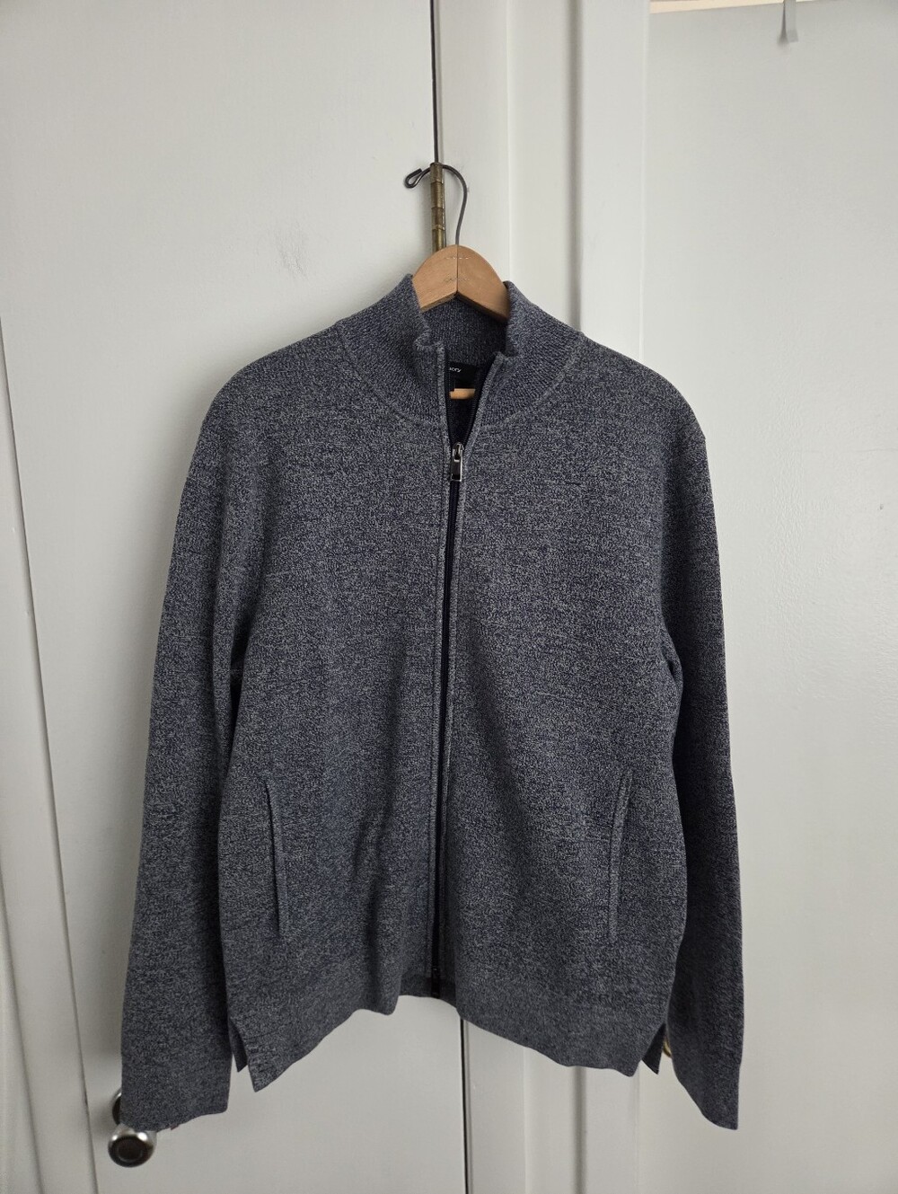 Theory Walton Minimal Business Casual Full Zip Jacket Breech Grey Size Small